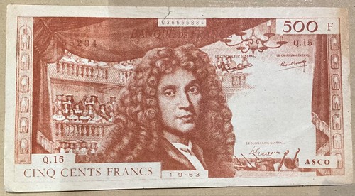 500 nouveaux francs molière - francs,