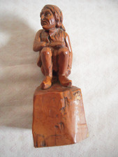 SCULPTURE BOIS MASSIF FIGURANT UN PAYSAN BRETON