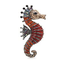 Broche Hippocampe et zircons