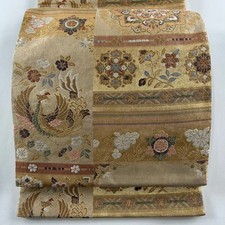 Kimono japonais Fukuro Obi Phoenix broderie fil doré