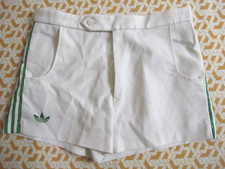 Short Adidas Retro Ventex 80'S vintage coton Blanc et vert Tennis Homme - 85 / M
