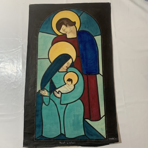 Ancienne grande aquarelle - ancienne,