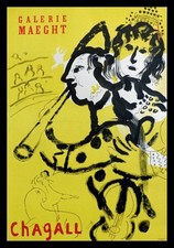 CHAGALL : Exposition Galerie MAEGHT, affiche en lithographie originale 1957