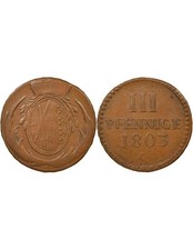 Etats Allemands (Saxe) Frédéric Auguste III - 3 Pfennig - 1803 C Dresde