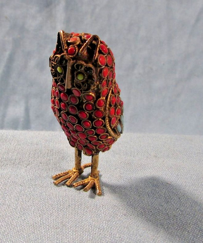 Petit hibou serti pierres - hibou,
