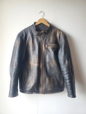 Veste en Cuir de Motard Vielli