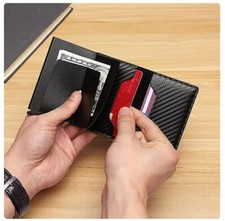 Porte-Feuilles/Cartes pour Homme en Cuir imitation Carbone - Multifonctionnelle.