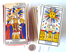 ANCIEN JEU DE TAROT DIVINATOIRE TAROT DE MARSEILLE 78 CARTES  B.P GRIMAUD 1963