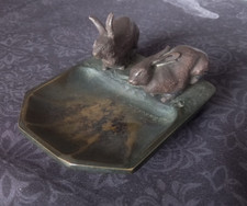 ancien bronze vide poche en