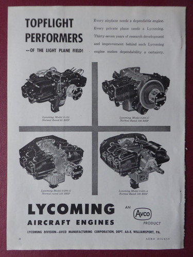 1947 pub avco lycoming - pub,
