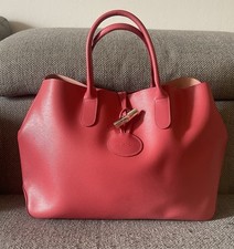 Longchamp Très Beau Sac Roseau Le Cabas Cuir Vieux Rose