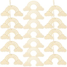  1set Coupés de forme arc-en-ciel en bois DIY Crafacier des tranches