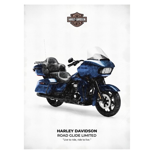 Affiche moto harley - de,