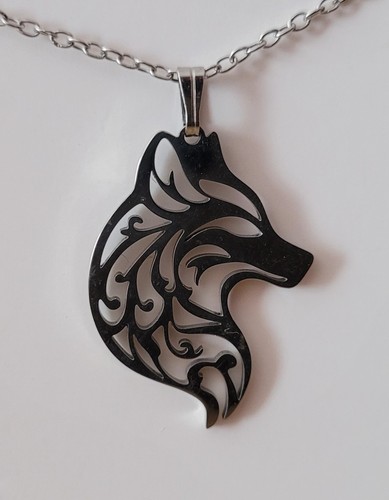 Pendentif tête loup en - pendentif, loup"