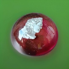  ancien sulfure presse-papiers en verre