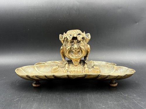 Encrier plumier bronze - encrier,