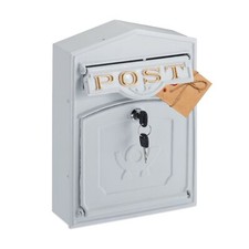 Boite aux Lettres rétro Inscription Post cor Postal Fonte d’Aluminium HLP env...