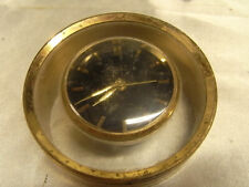 PENDULE DE BUREAU PRESSE PAPIER ANCIEN REVEIL SOLO BRONZE DORE HORLOGE PENDULUM