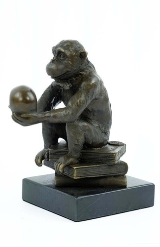 Sculpture bronze un singe - bronze,