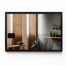Grand Miroir Rectangulaire dans un cadre noir ou blanc mdf Salle De Bain 70x50