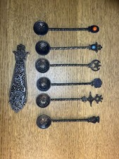 ? VINTAGE ANCIEN SERVICE A THÉ/CAFÉ ORIENTAL ARABE AVEC SON COFFRET