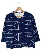 STEFANEL Cardigan Dames Veste T EU 38 bleu-blanc style décontracté