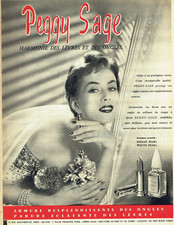 publicité Advertising  0922  1954   Peggy Sage  Harmonie   lèvres et ongles