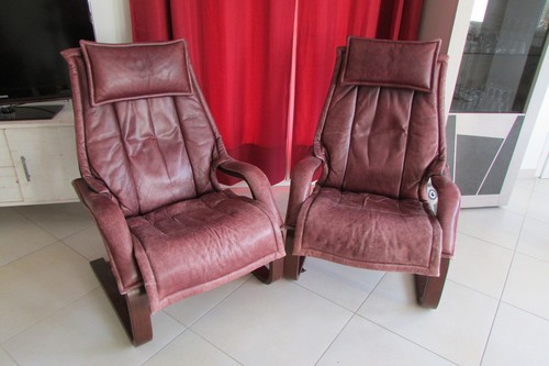 Paire fauteuils relax cuir - fauteuils,