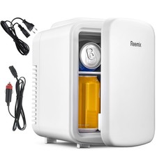 Mini Frigo de Chambre 4L/6 Canettes, Petit Frigo Portable 240V/12V, Mode Sile...