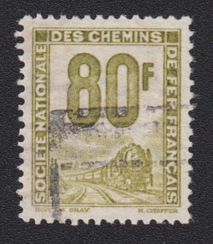 Timbre france 1944 sncf - france,