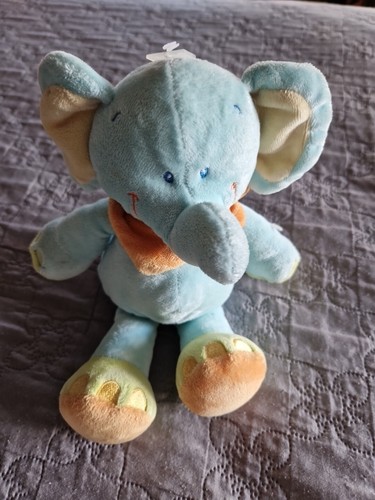 Doudou peluche éléphant - doudou, bleu