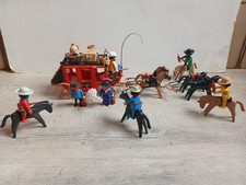 lot Playmobil attaque diligence wild west 3245 par 4 gangsters 7 perso 8 chevaux