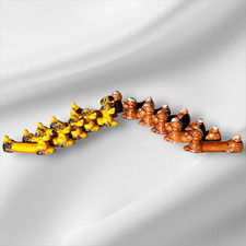 Vintage French Ceramic Majolica Knife Rests, Dogs Vallauris Set of 12 , 1950 new