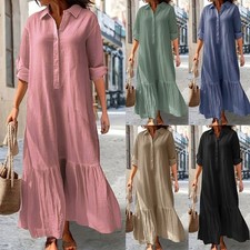 Robe Longue Femme en Coton Lin