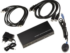 KVM Switch Souris Clavier Ecran 2 PC DISPLAYPORT USB - ULTRA HD 4K 60Hz