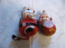 2 anciennes boules  pere noel