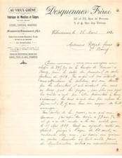 Facture.AM19679.Paris.1920.Desquennes Frères.Au vieux Chêne.Meuble.Siège.Li