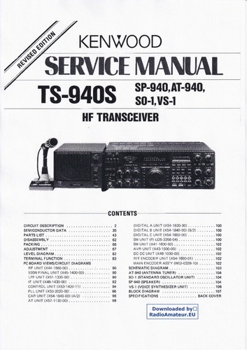 Service manuel instructions - manuel, d'instructions