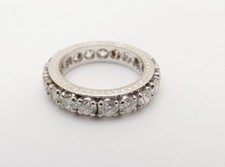 Bague alliance américaine en or blanc et diamants 1.98 carats