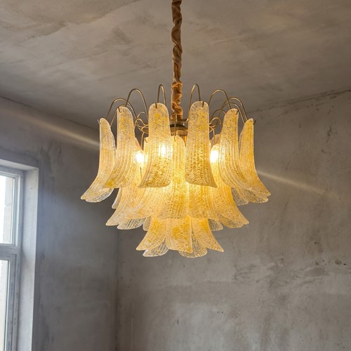 Suspension murano verre ambre - suspension,