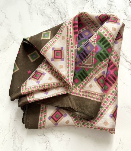 Vintage satin square - satin, scarf