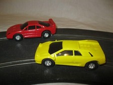? Lot 2 Ancienne VOITURE FERRARI LAMBORGHINI ARTIN? Circuit Électrique Slot Car