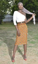 Jupe droite wax tissu africain imprimé ethnique coton différentes tailles