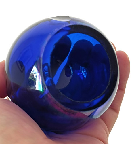 Verre soufflé cobalt cendrier