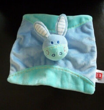 *. DOUDOU PLAT TEX BABY CARREFOUR ANE CHEVAL LAPIN BLEU FOULARD JAUNE ETAT NEUF*