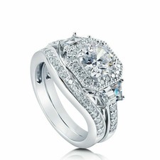 Bague de mariée Halo sertie