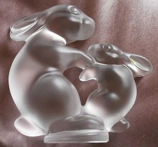 2 lapins cristal de Sèvres -