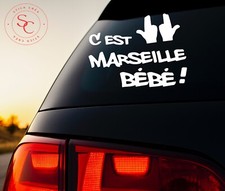 Sticker autocollant " C'est Marseille Bébé " 18 x 13 cm