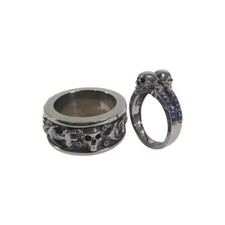 Assorti Ancre Tête de Mort Mariage Bague Parure pour Lui Et Elle Couple Created