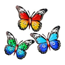 Suspension murale papillon 3D m��tal color�� pour salle de bain et chambre �� co